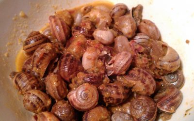 Receta: caracoles con jamón serrano y chorizo de León